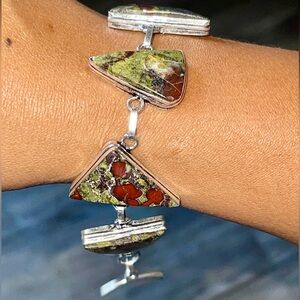 Dragon Bloodstone Bracelet 7” - 9”